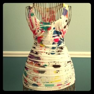 Like new! Paint splatter racerback top/mini dress